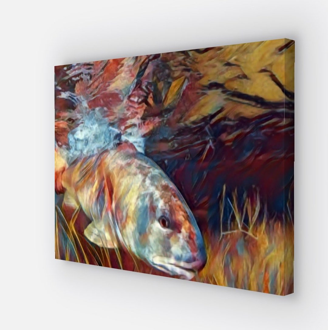 Redfish Canvas Wrap Art , Redfish Prints Canvas.redfish Canvas Print