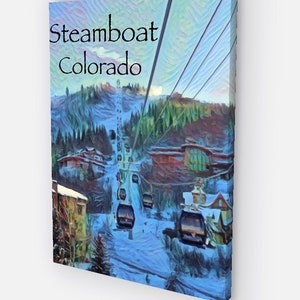 Steamboat Colorado skifahren karte 16 ”x 20” Wandbild, Steamboat Colorado Kunstdruck, Steamboat Geschenk, Geschenk für Sie