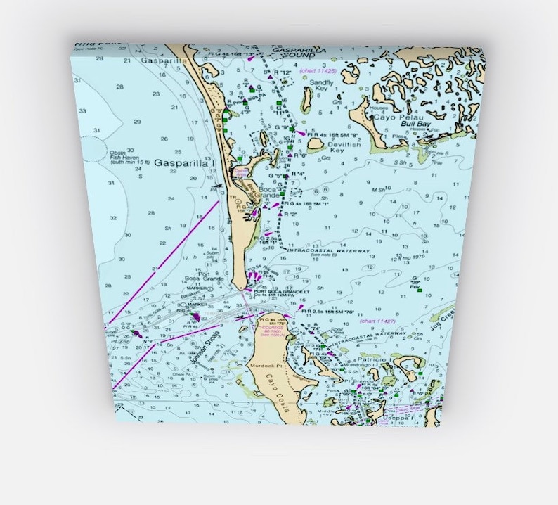Gasparilla Island - Boca Grande Florida Nautical Map / Chart - Printed ...