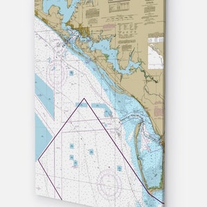 Panama City , St. Andrew Bay, St. Joseph Bay, Parker, Panama City Beach, Florida - Seekarte - Gedruckt auf Leinwand - 24"x 36"