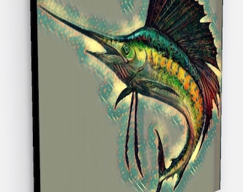 Sailfish Fish art canvas art Sailfish Canvas prints 24”x24” sport fish canvas art , Sailfish fine art.
