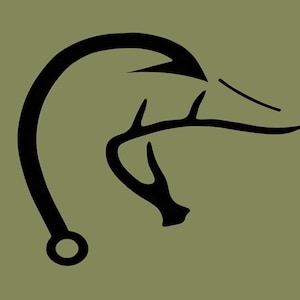 deer antler fish hook duck head Thistle Brook Cottage Fishing Car Decal 5.5 x 5.5 White Vinyl Hunting Truck Rear Window Windshield Automotive decals look painted on when applied Duck Antler Decal - Etsy