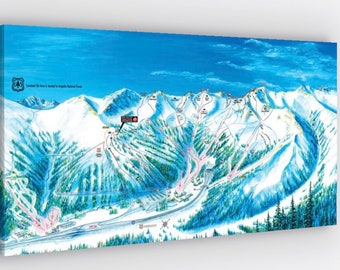 Loveland Ski Area Trail Map Loveland Ski Area Colorado Ski Trail Map Canvas Wrap 12X24 - Etsy