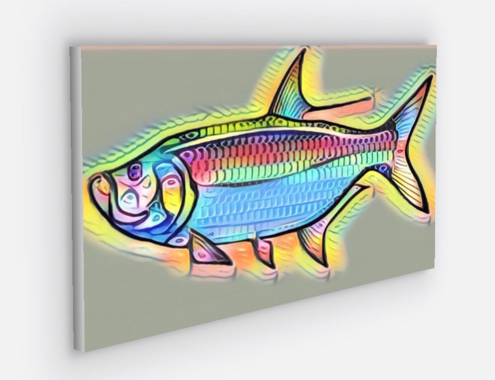 Tarpon Canvas Wrap Print 14x30 Art Tarpon Wall Art Canvas Etsy