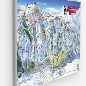 "Jackson Hole Wyoming Skitrail Map Canvas wrap, 12 ""x18"" Wandkunst Jackson Hole Leinwand Wandkunst."