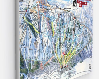 &quot;Jackson Hole Wyoming Skitrail Map Canvas wrap, 12 &quot;&quot;x18&quot;&quot; Wandkunst Jackson Hole Leinwand Wandkunst.&quot;