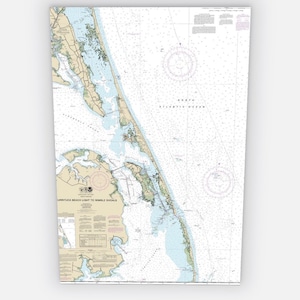 Outer Banks Seekarte auf Leinwand, Outer Banks North Carolina Seekarte Kunst. Canvas, Custom Charts art 30&quot;x40&quot; Nagshead Nautical