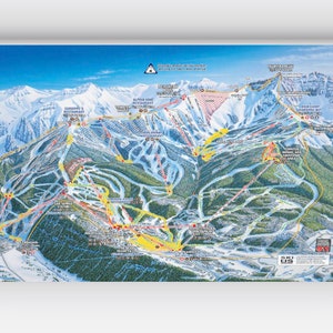 Telluride Colorado Ski Trail Map Canvas Wrap, 24"x 36" Wall Art