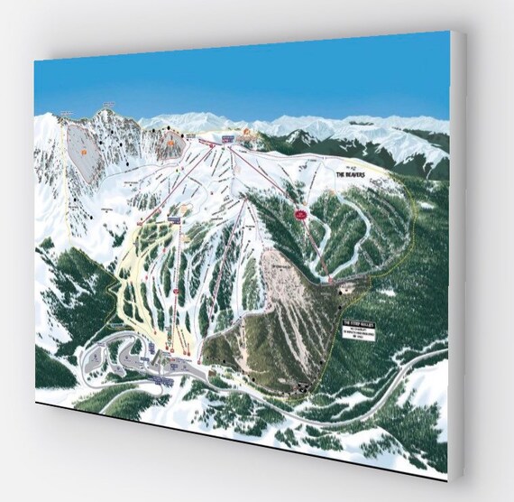 A Basin Trail Map Arapahoe Basin Canvas Trail Map 12X18 Canvas Wrap With White - Etsy