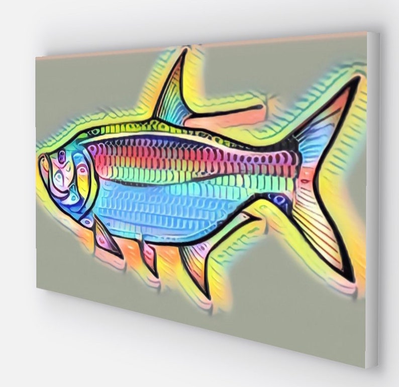 Tarpon Canvas Wrap Print 14x30 Art Tarpon Wall Art Canvas Etsy