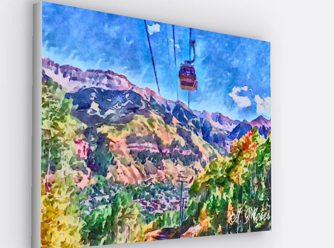 Telluride Colorado Ski Trail Map Canvas Wrap, 24"x 36" Wall Art ...
