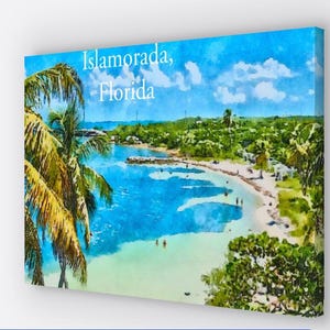 Aquarelles Islamorada - Imprimées sur une toile de 24 x 36 po. | Florida Keys sur toile islamorada floride, Florda Keys Art