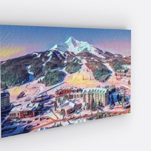 Big Sky Montana Ski Trial Map 30”x40” Canvas Wrap weiße Ränder, Skiloipe Karte Leinwand Wandkunst.  Big Sky Montana Leinwanddruck