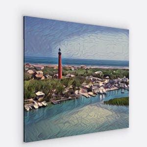 Faro de Júpiter, Florida, arte en lienzo de Júpiter, Florida - Arte de faros de Florida - Impreso en lienzo de 24" x 36"