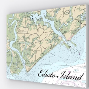 Edisto Island Seekarte, Edisto Beach Strand South Carolina Leinwanddruck, , St. Helena Island, South Carolina - Seekarte / kostenloser Versand