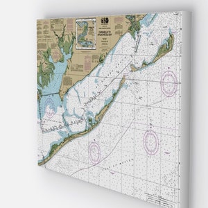 Apalachicola, Eastport, Port St. Joe, St. George Island, St. Joseph Bay, Florida - nautische kaart / kaart - gedrukt op canvas