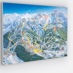 Telluride Colorado ski Trail Map Canvas wrap, 24&quot;x 36&quot; wall art, Telluride Colorado Art Telluride Colorado Ski Map Prints Free Shipping