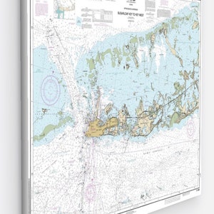 Nautische kaart Key West Florida 18 x 32 inch canvasafdrukken, Key west Island Art, Florida Keys canvasafdrukken muur, sanibel Island beeldende kunst