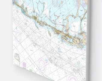 Islamorada, Plantación, Tavernier, , Key Largo, Florida - Upper Matecumbe Key, Mapa / Carta Náutica - Impreso en lienzo, Envío gratuito