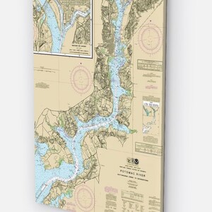 Washington D.C., Alexandria, Fort Washington, Indian Head, Virginia, Maryland - Mapa Náutico / Carta - Impresso em Tela Frete grátis