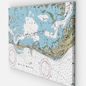 Carta náutica de la isla de Sanibel 18"x32"Impresiones en lienzo, arte de la isla de Sanibel, lienzos de arte de Sanibel imprime soportes de pared, bellas artes de la isla de Sanibel