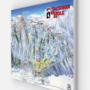 Jackson Hole Canvas Trail Map 24”x36”canvas Wrap White Edges,jackson ...