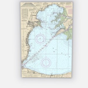St Clair Shores, Grosse Point, Mount Clemens, New Baltimore, Michigan - Mappa/carta nautica - Decorazione murale - Tela stampata 30"x 40"