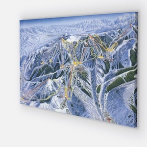 Vintage skigebied Deer Valley (Utah) Deer Valley-skiroutekaarten canvasdoek, 18 x 29 x 40 inch (muur) Skigebied Deer Valley, 2004, 2 maten
