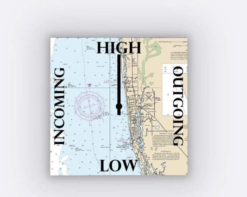 Naples Florida Tide Clock Nautical Chart, for Any Coast, . Nautical Map