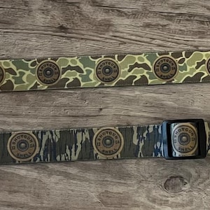 Bottomlands, Marsh Grass, Old School Camo Dog Collar with Shot Shells, Bottomland Dog collar (S-M) (L-XL), USA