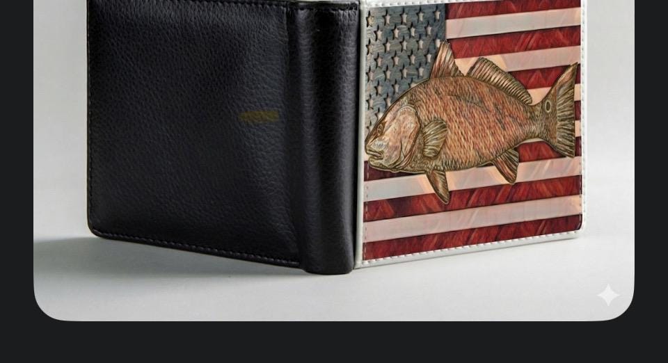 Men’s Wallet , Redfish Art on Wallet Wallet Bifold Printed Men’s Wallet ...