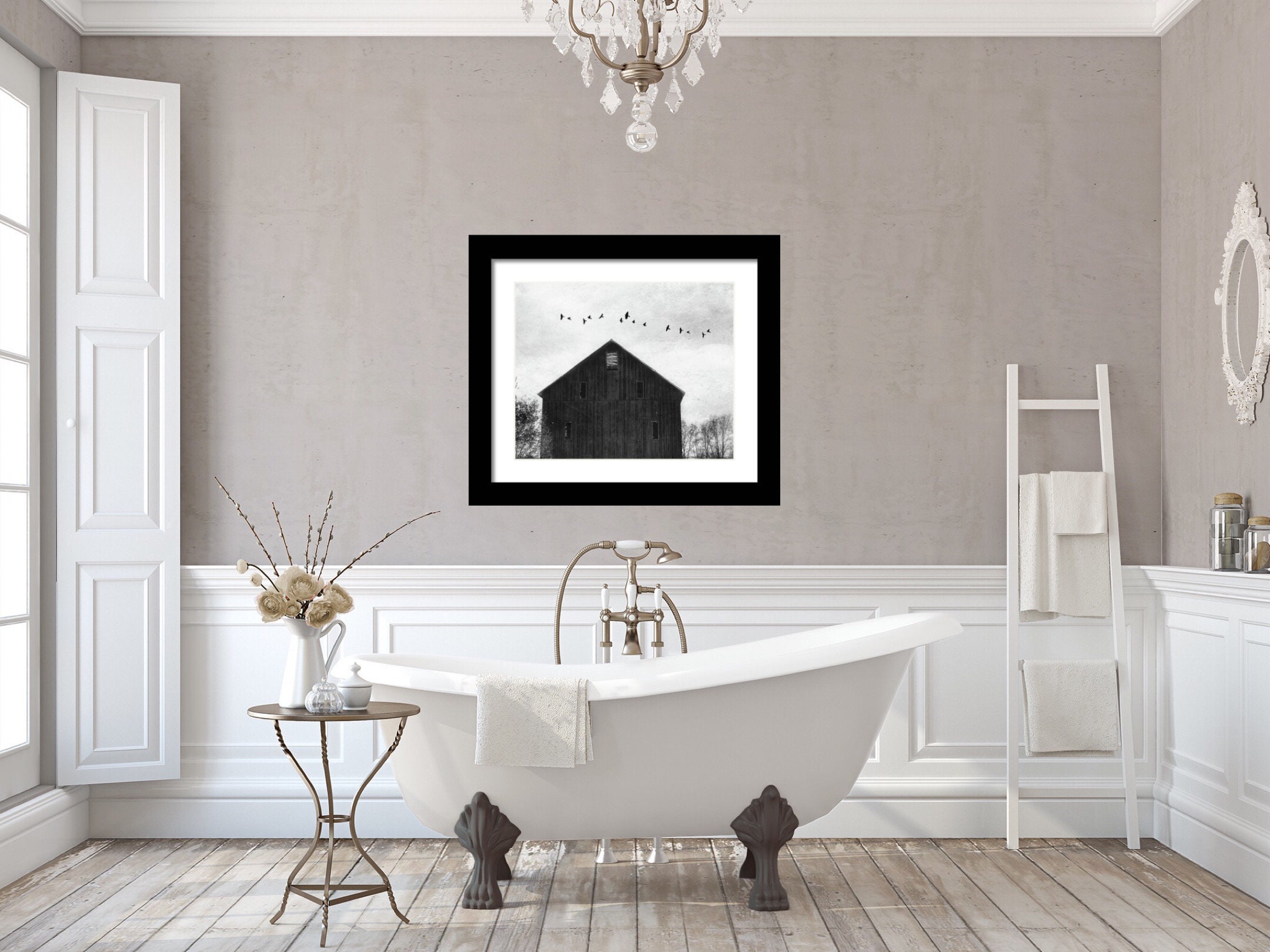 Modern Black White Farmhouse Wall Art Decor Photography Print Etsy