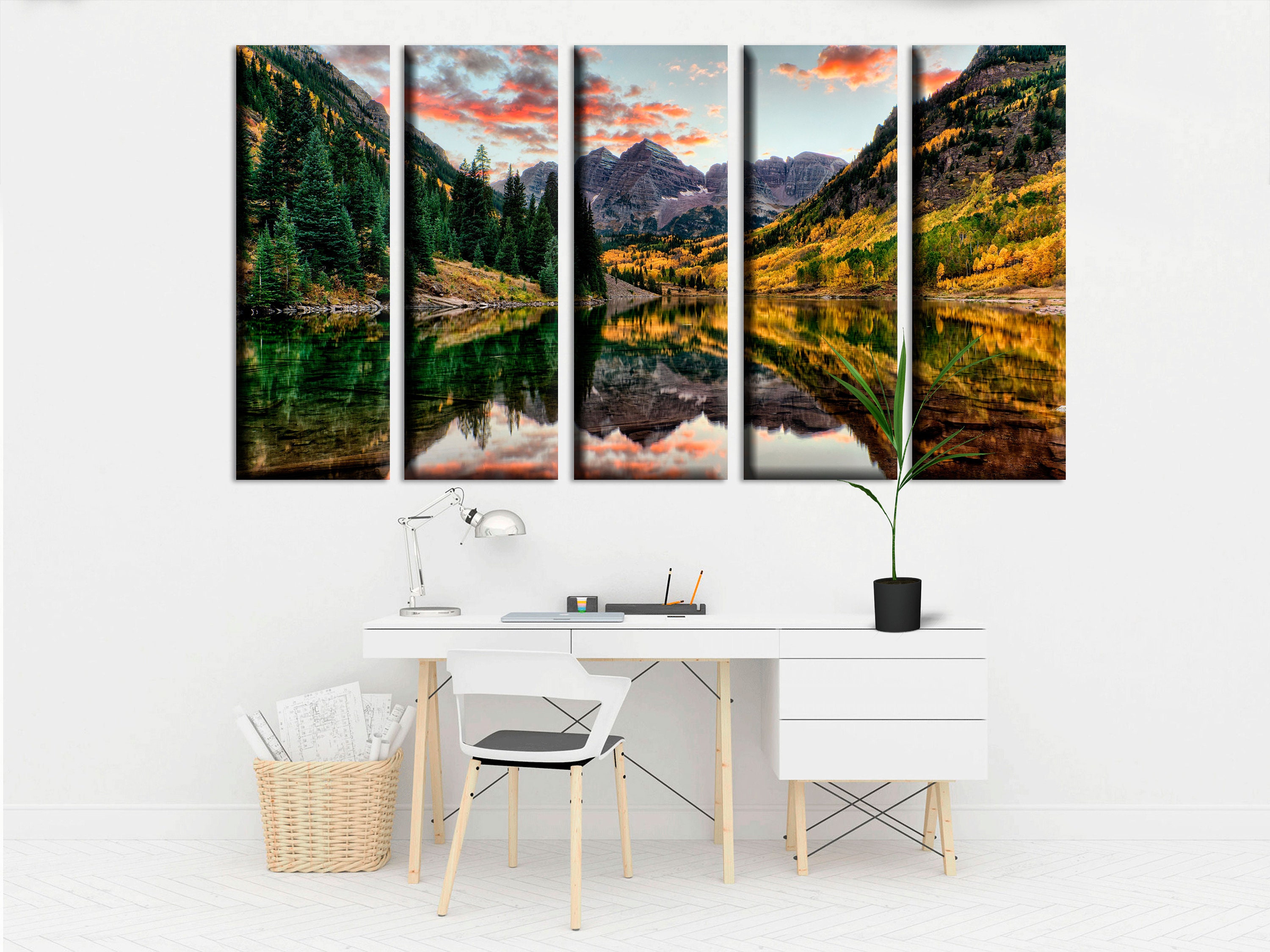 Mountains Lake Canvas Print Colorado Art For Wall Lake House Etsy