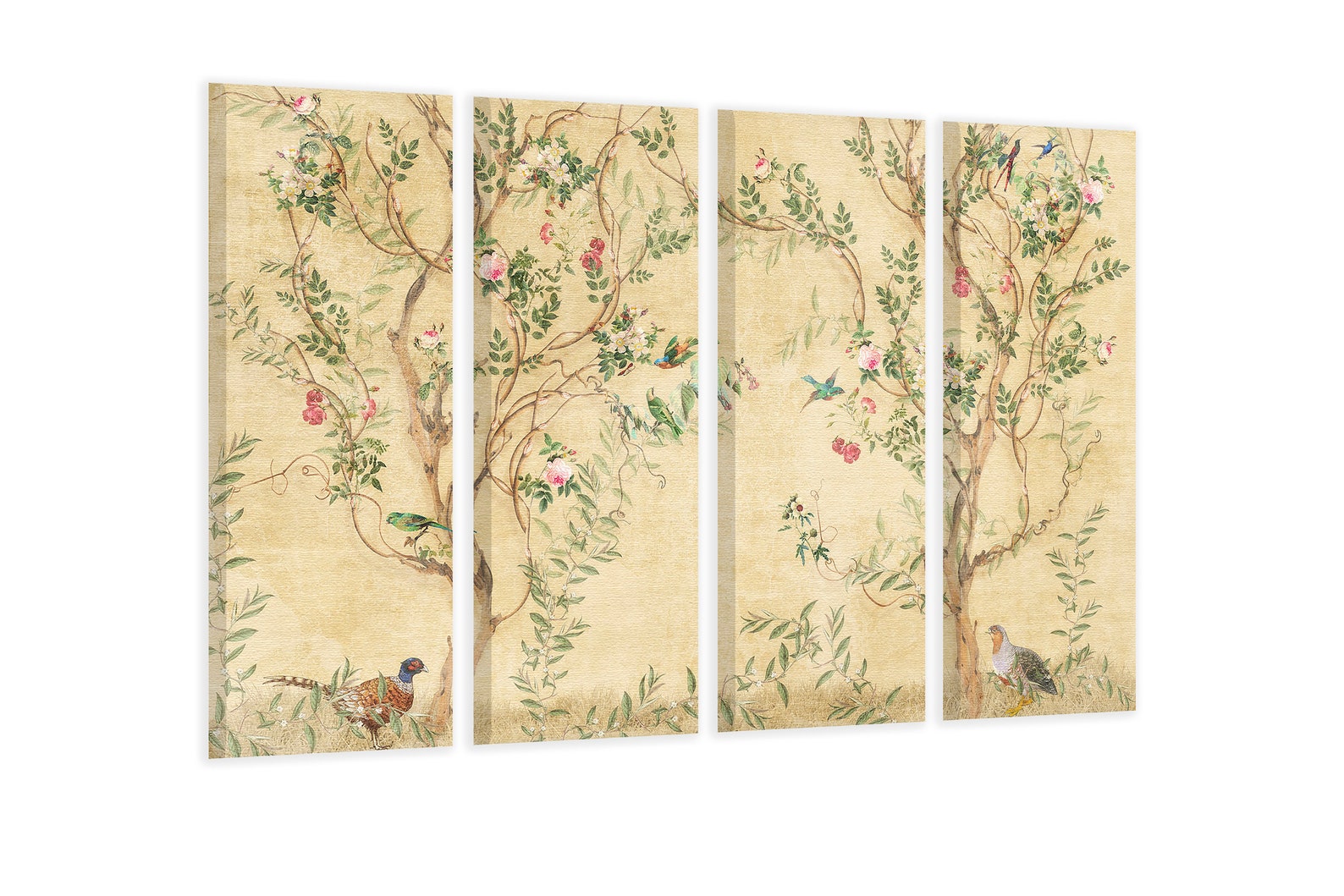 Chinoiserie wall art birds and trees asian art canvas print Etsy