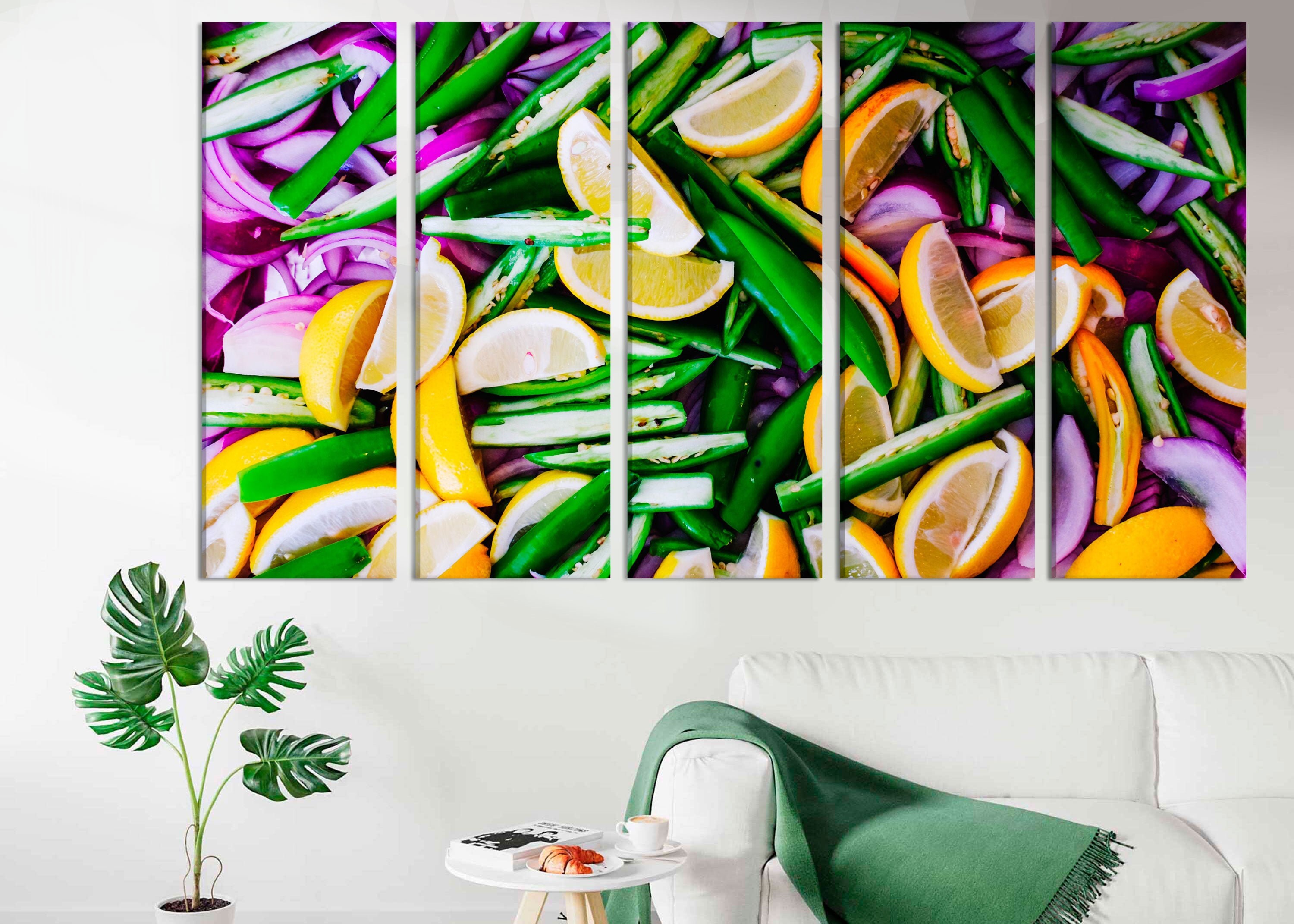 Colorful kitchen wall art kitchen wall decor canvas print | Etsy