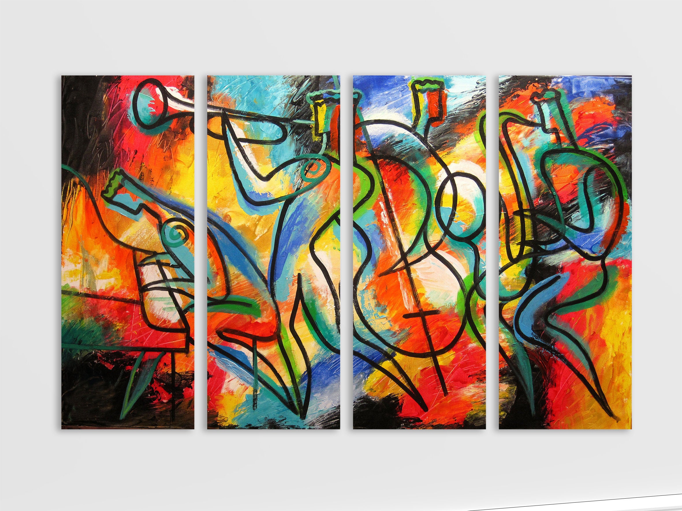 Jazz art music wall art abstract canvas print Etsy