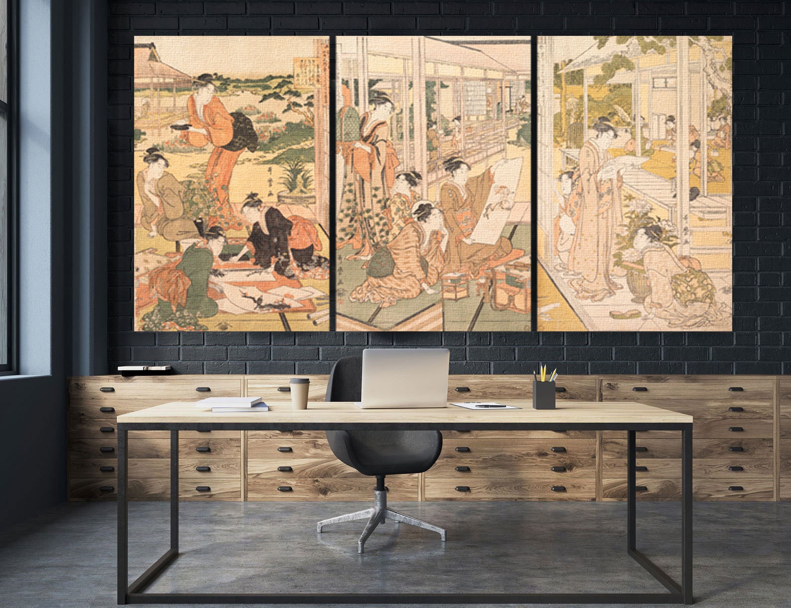 Japanese art print set modern wall art canvas print READY TO | Etsy