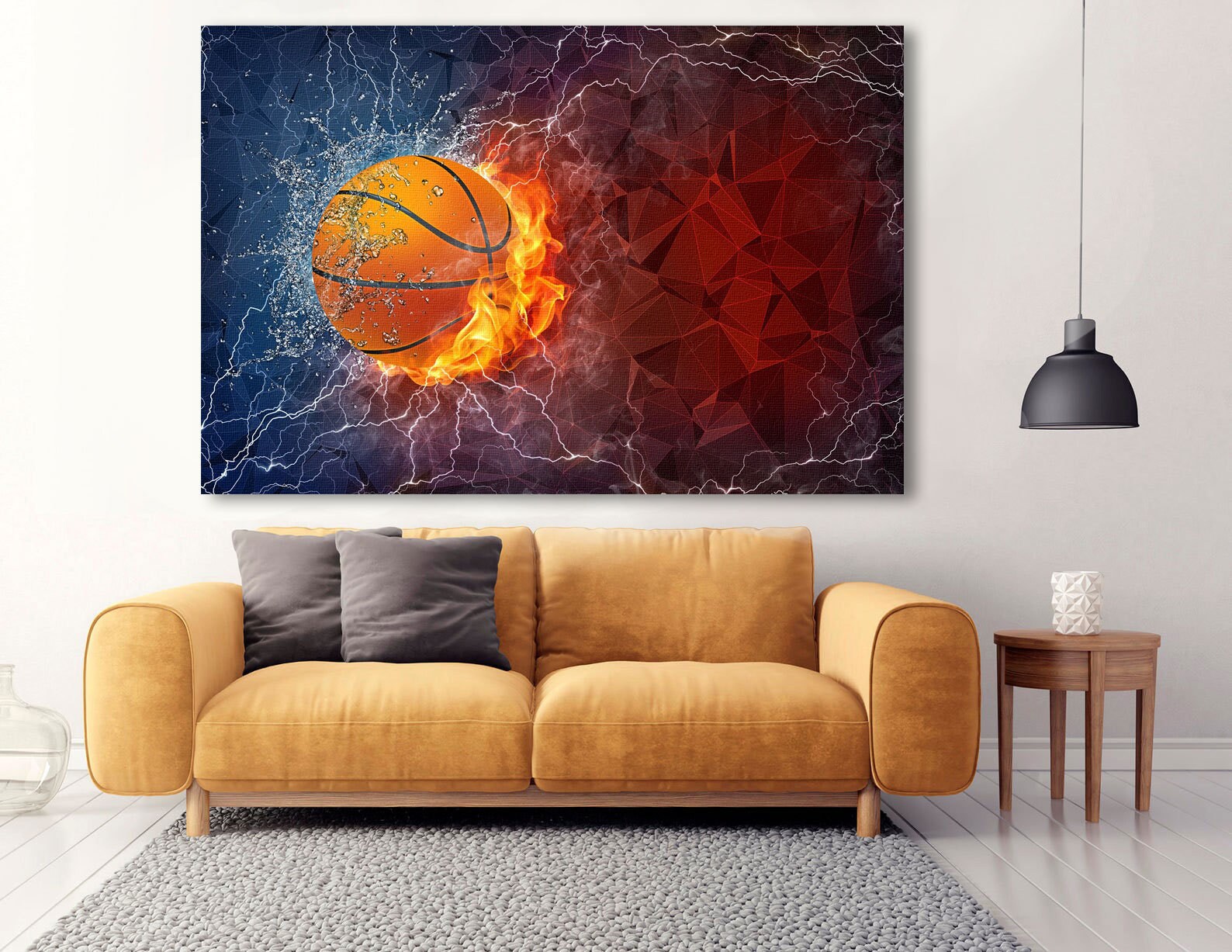 Basketball art sport wall art print on canvas NBA poster wall Etsy