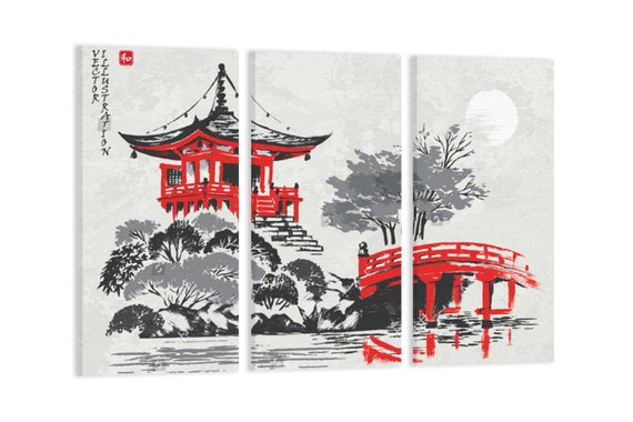 Japanese wall art japan home decor canvas print | Etsy