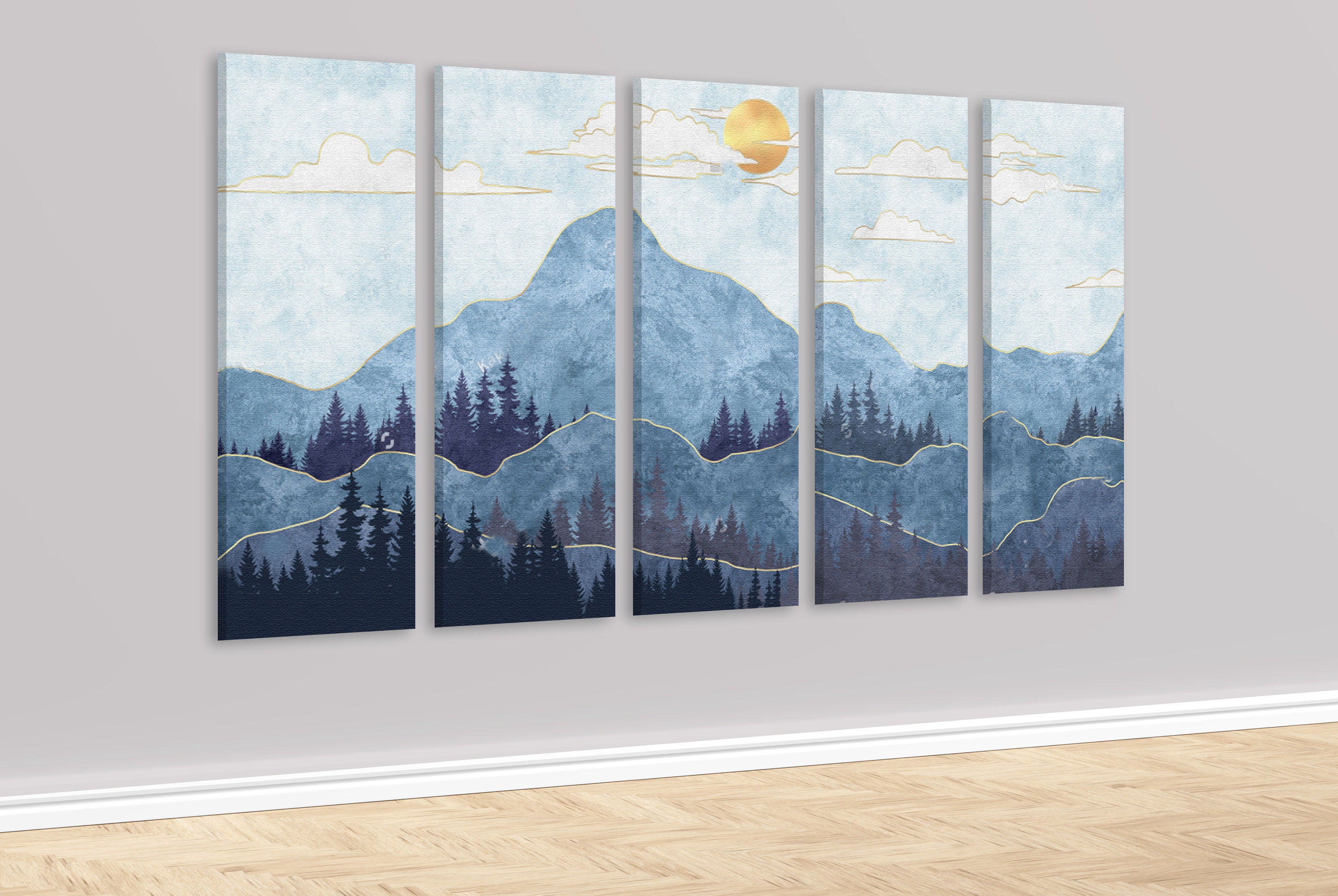 Boho mountains canvas print home decor Etsy