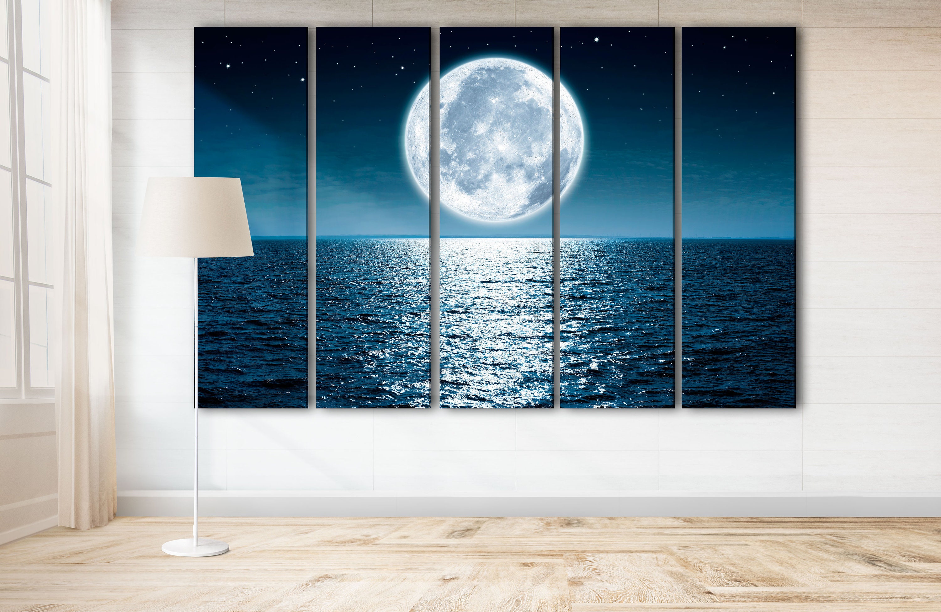 Full moon wall art canvas print Etsy