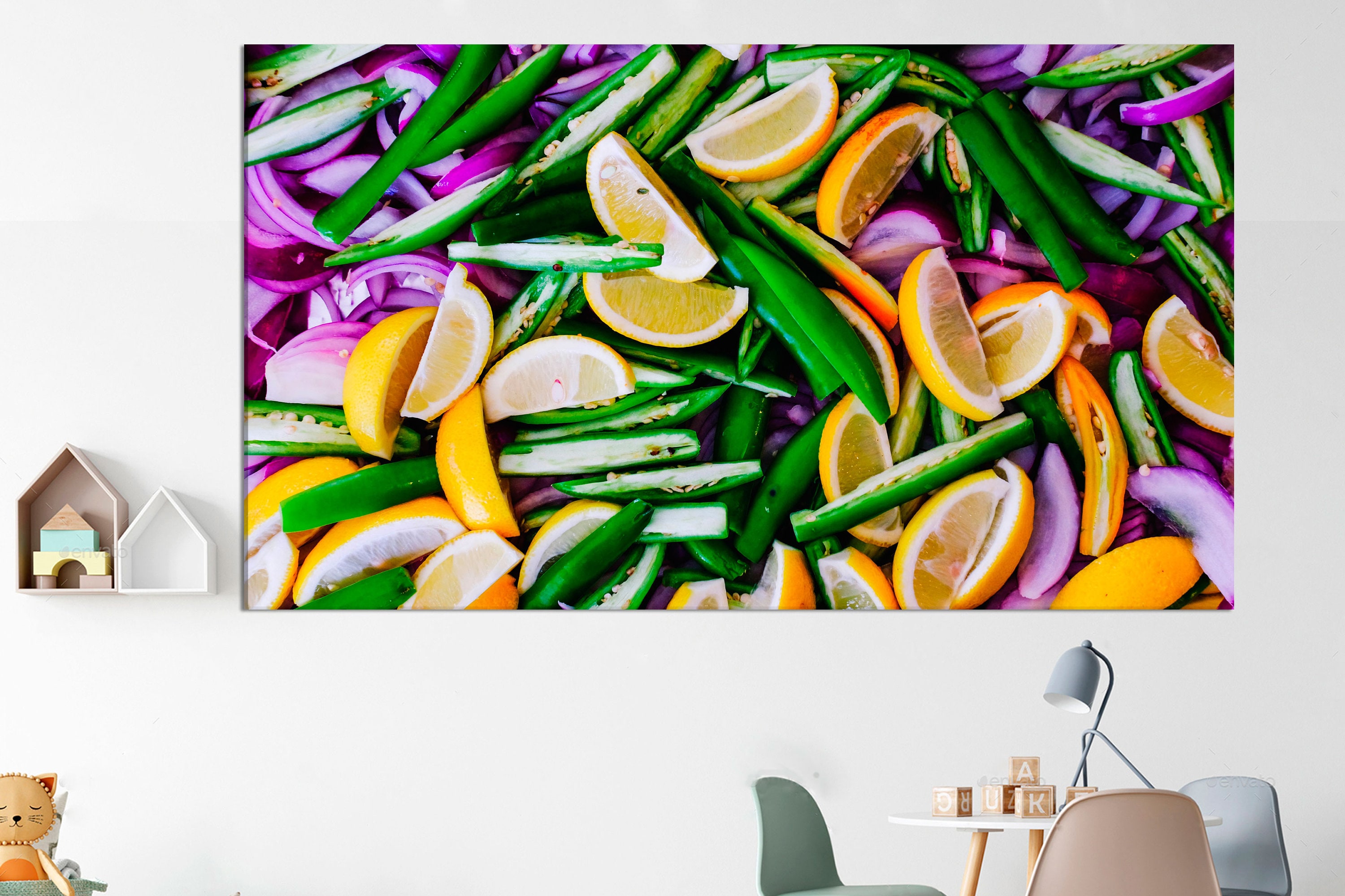 Colorful kitchen wall art kitchen wall decor canvas print | Etsy