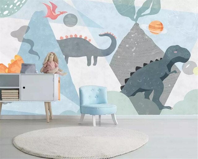 Dinosaur wallpaper nursery wallpaper kids room mural | Etsy