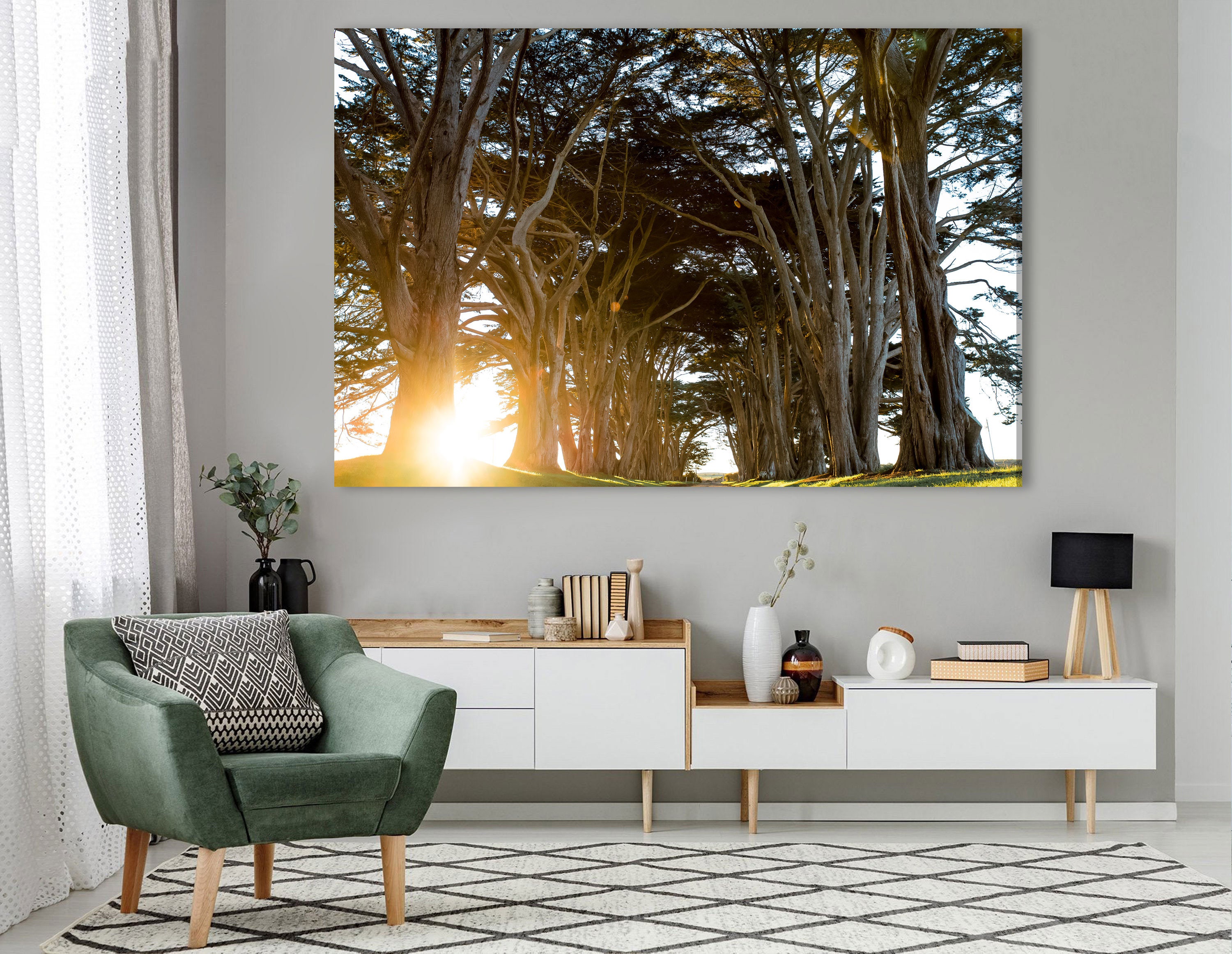 Forest print wall art nature canvas print large wall decor Etsy