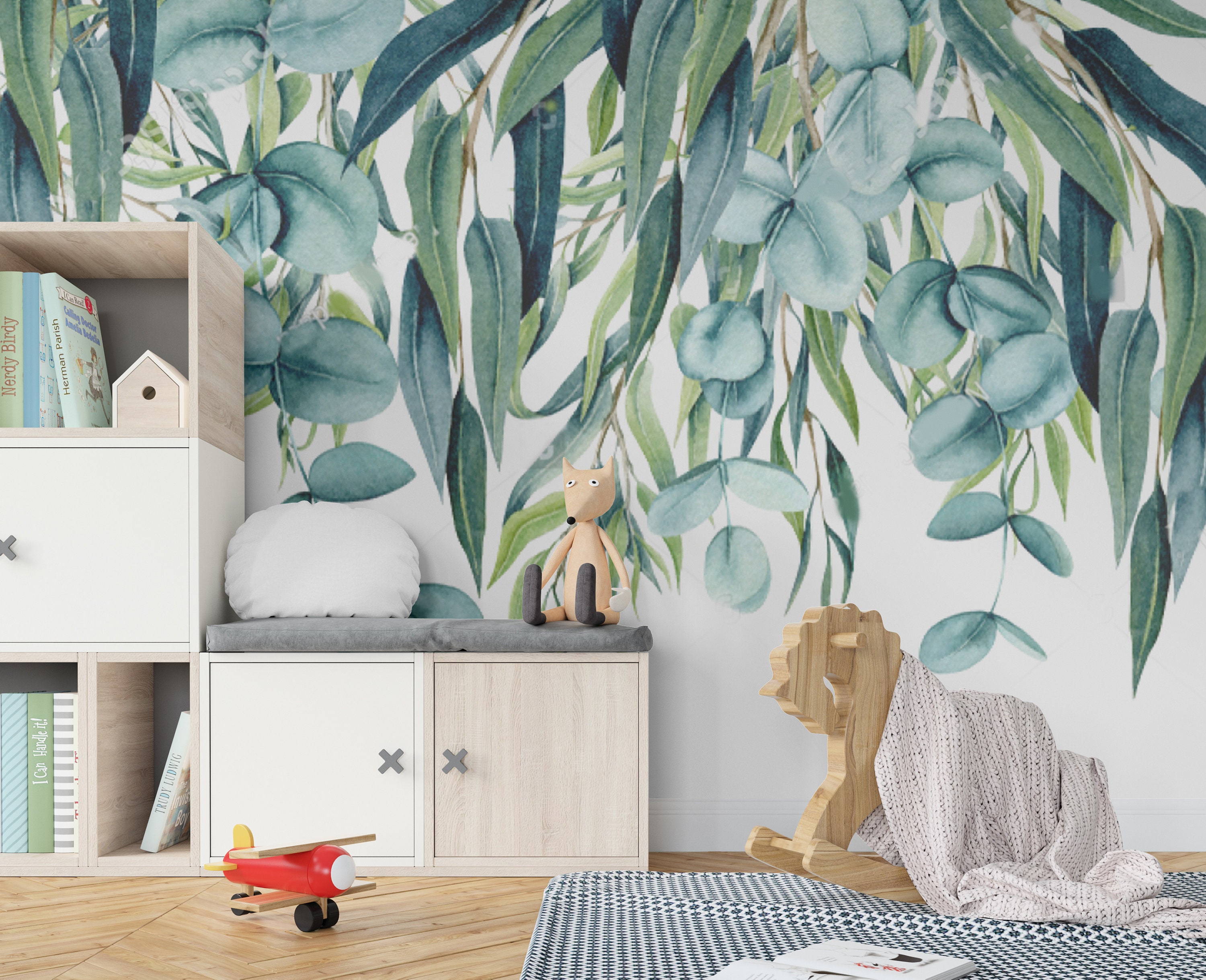 Botanical wallpaper nursery wallpaper kids room decor Etsy