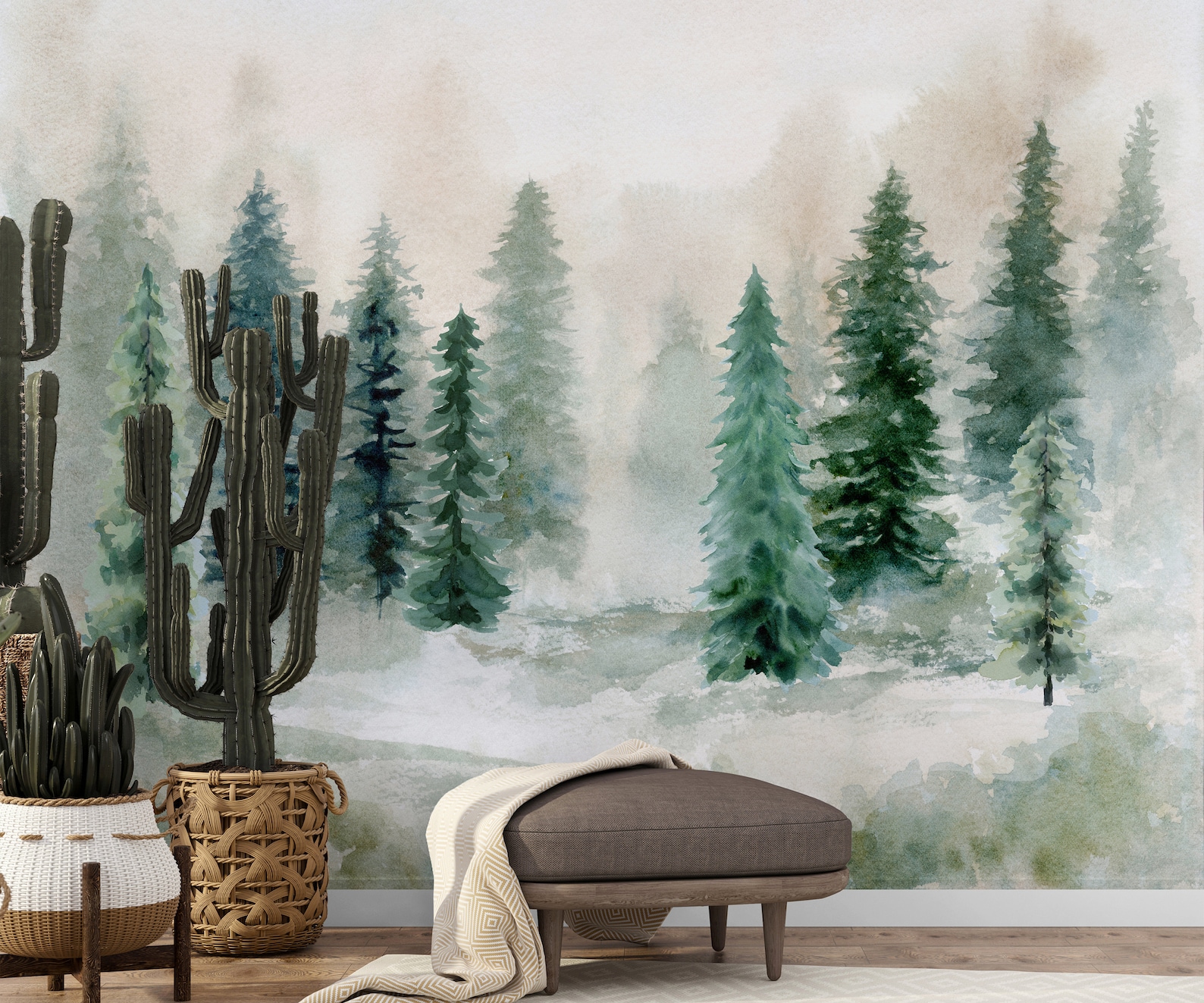 Nursery wallpaper forest kids room wallpaper wall mural | Etsy