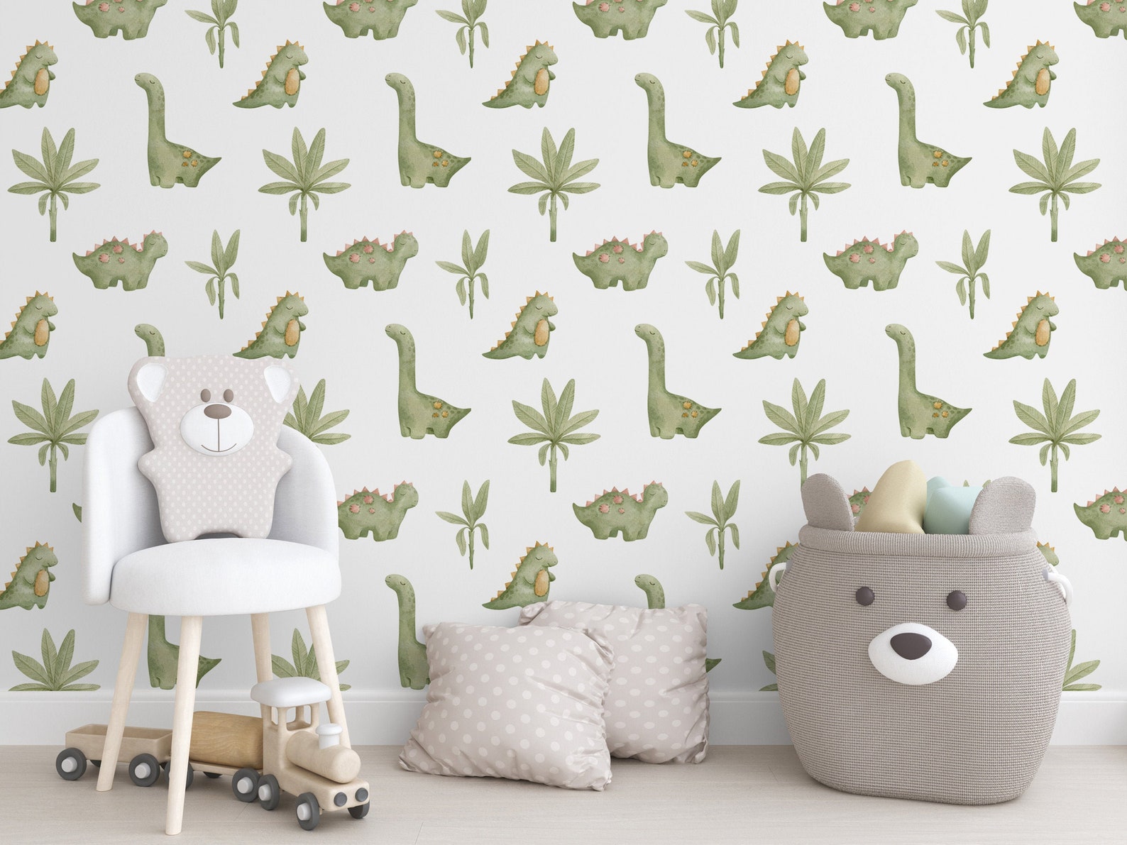 Dinosaurs wallpaper kids room decor traditional wallpaper Etsy