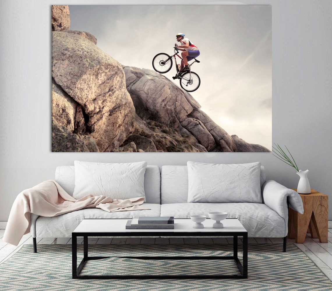 cycling canvas wall art