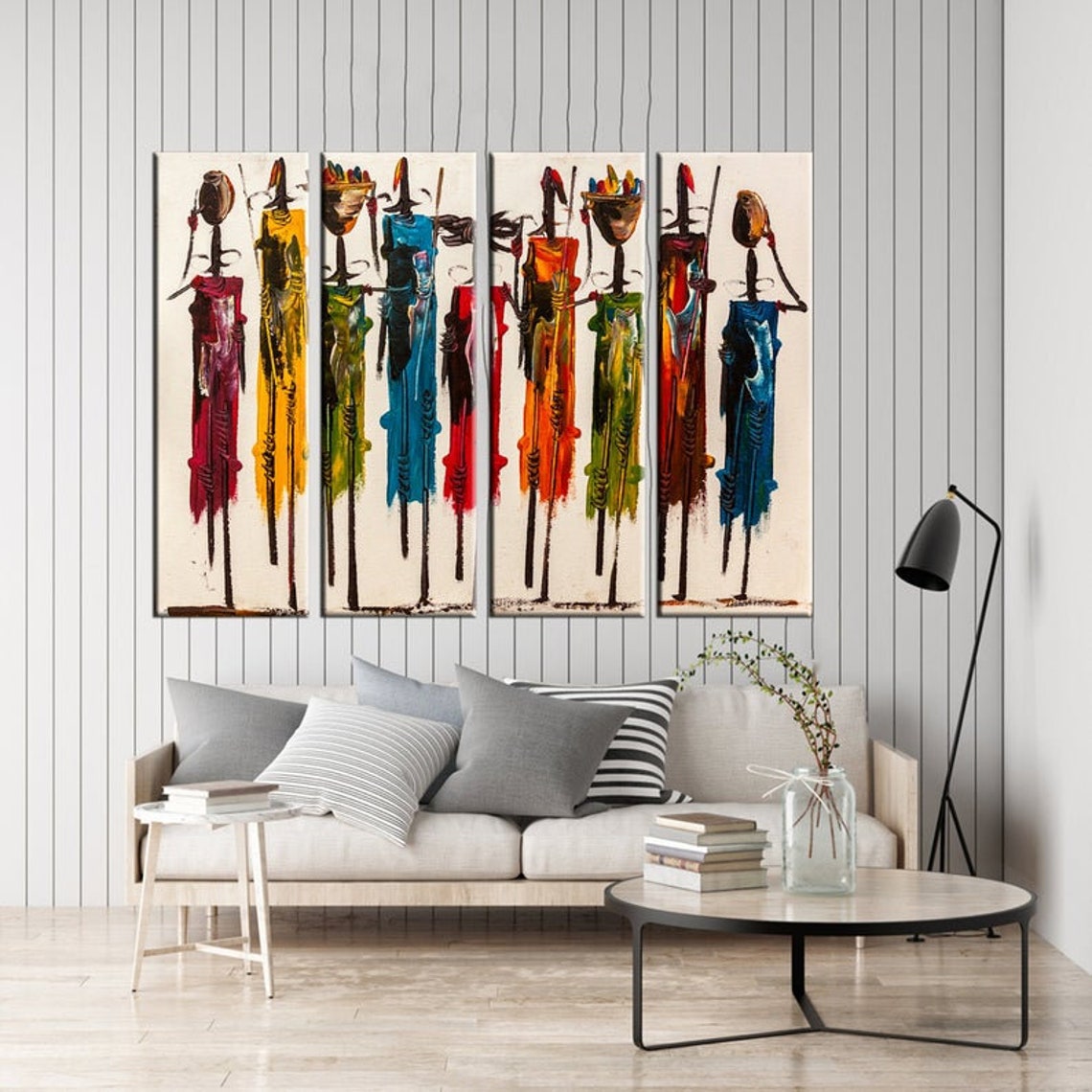 African wall art colorful african canvas print masai extra Etsy