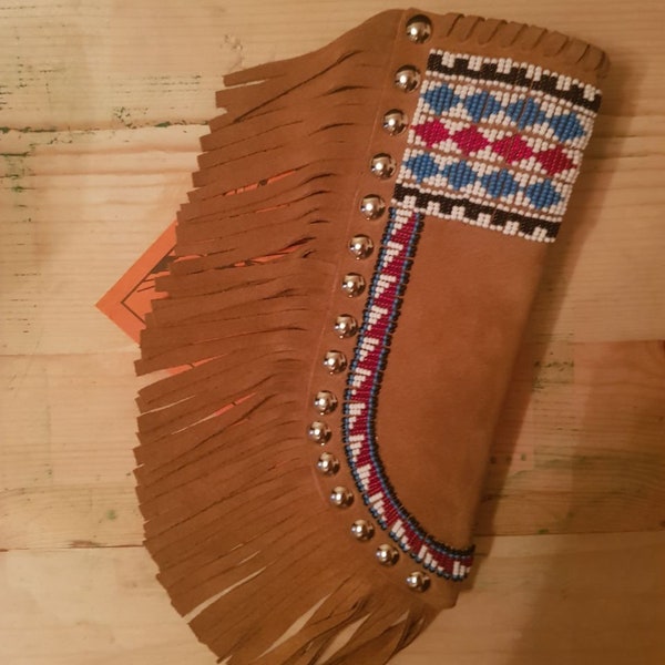 Native American leather sheath with beads (Sioux motives)